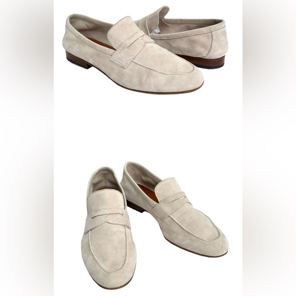 M. Gemi Beige Sand Suede Leather Loafers Flats Made in Italy Women’s Size 37.5 - Picture 2 of 5